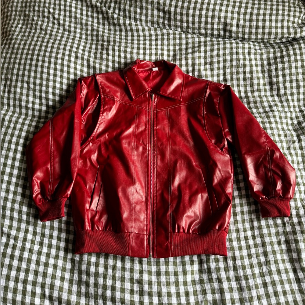 Red Faux Leather jacket